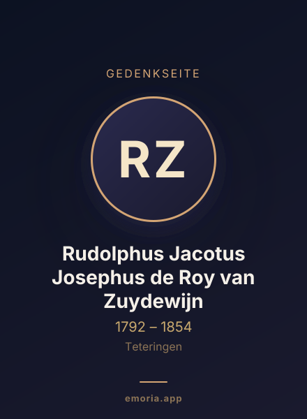 Gedenkportrait von Rudolphus Jacotus Josephus de Roy van Zuydewijn