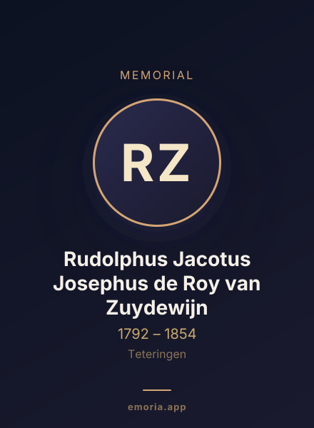 Memorial portrait of Rudolphus Jacotus Josephus de Roy van Zuydewijn