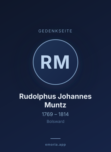 Gedenkportrait von Rudolphus Johannes Muntz