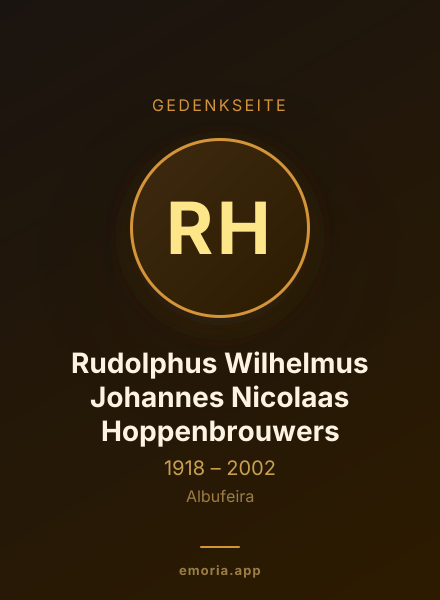 Gedenkportrait von Rudolphus Wilhelmus Johannes Nicolaas Hoppenbrouwers