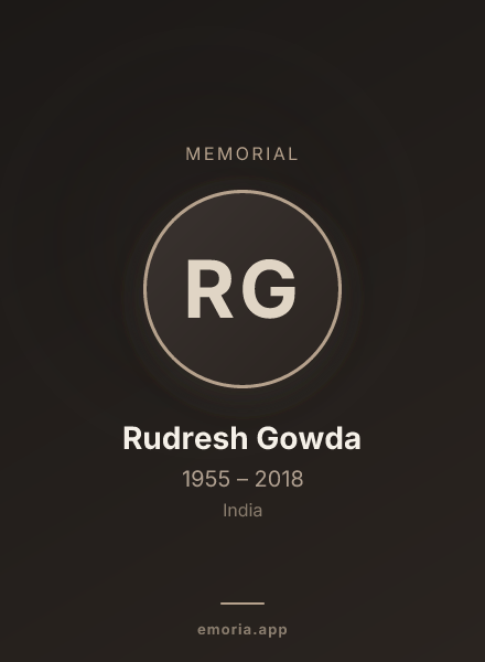 Memorial portrait of Rudresh Gowda