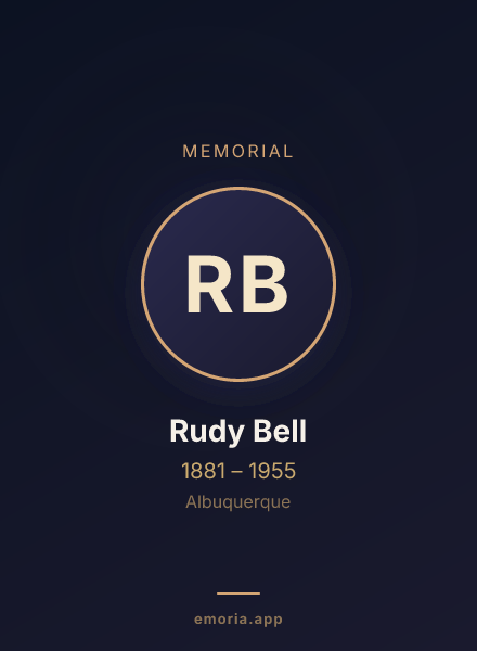 Memorial portrait of Rudy Bell