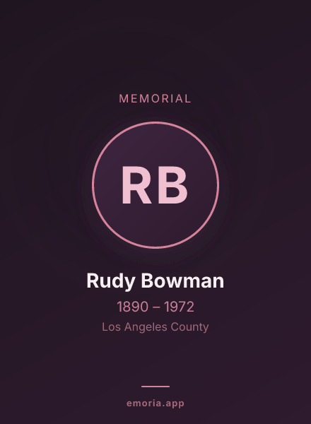 Memorial portrait of Rudy Bowman