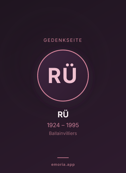 Gedenkportrait von RÜ