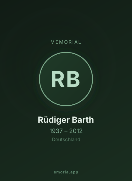 Memorial portrait of Rüdiger Barth