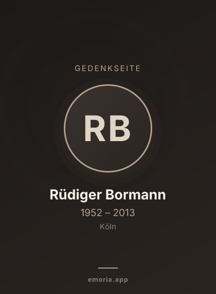 Gedenkportrait von Rüdiger Bormann