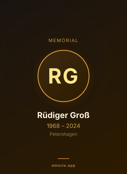 Memorial portrait of Rüdiger Groß