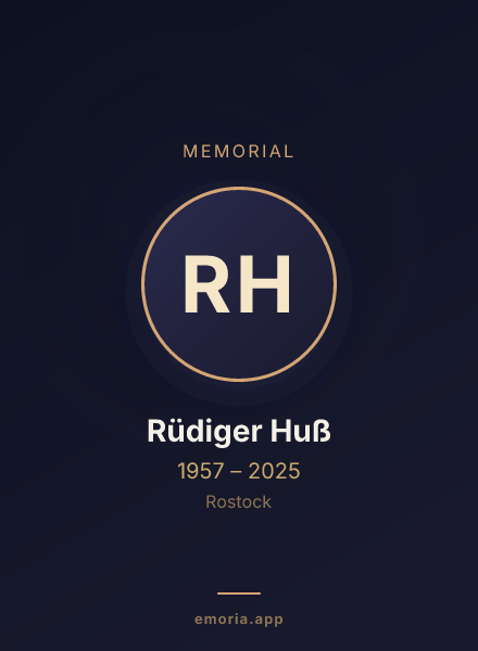 Memorial portrait of Rüdiger Huß