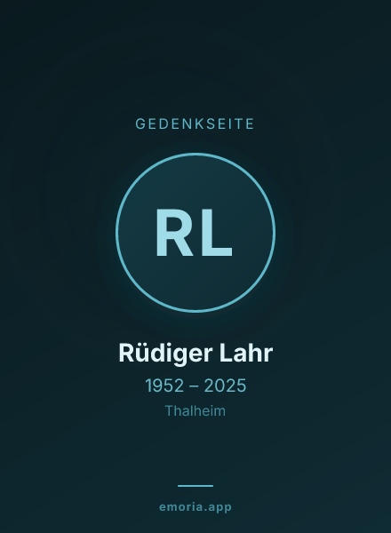 Gedenkportrait von Rüdiger Lahr