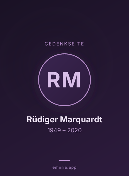 Gedenkportrait von Rüdiger Marquardt