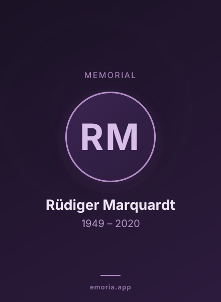 Memorial portrait of Rüdiger Marquardt