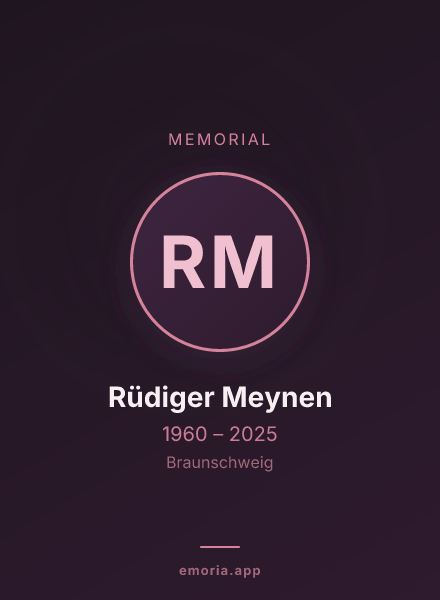 Memorial portrait of Rüdiger Meynen