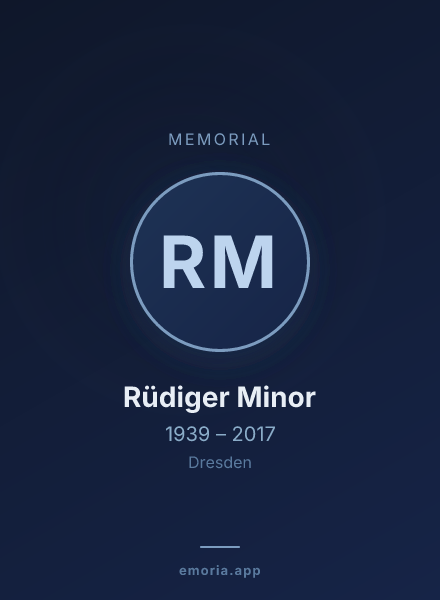 Memorial portrait of Rüdiger Minor