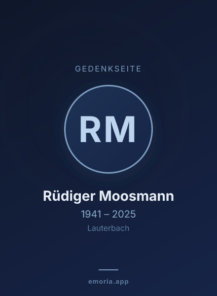 Gedenkportrait von Rüdiger Moosmann