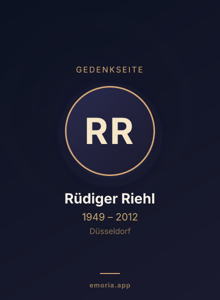 Gedenkportrait von Rüdiger Riehl