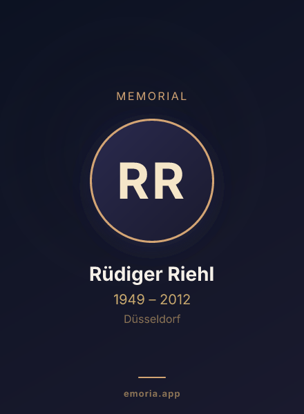 Memorial portrait of Rüdiger Riehl