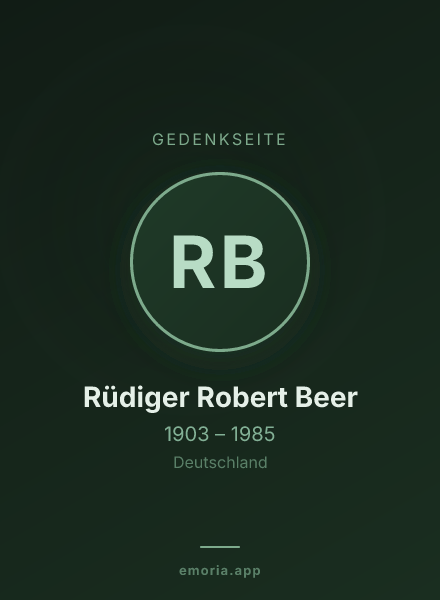 Gedenkportrait von Rüdiger Robert Beer