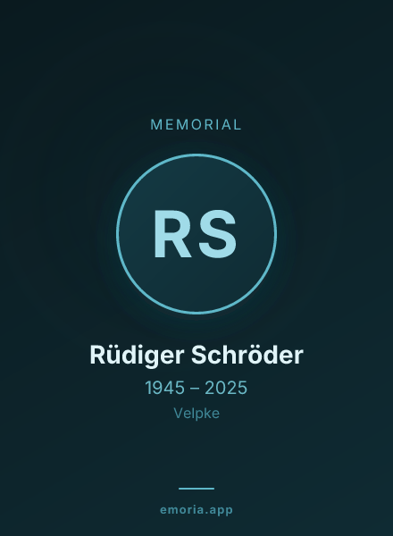 Memorial portrait of Rüdiger Schröder