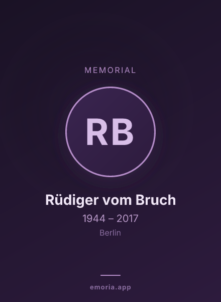 Memorial portrait of Rüdiger vom Bruch