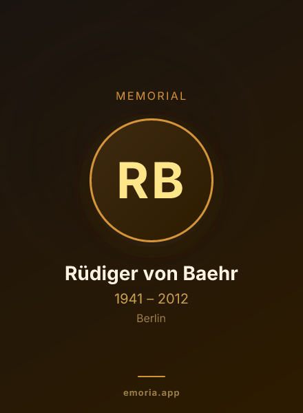 Memorial portrait of Rüdiger von Baehr