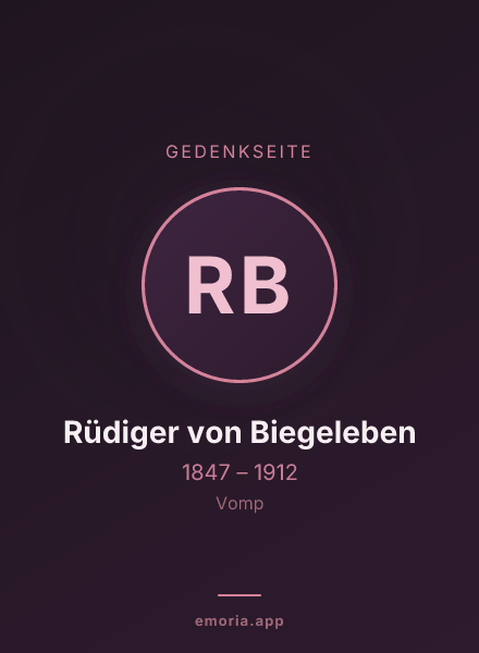 Gedenkportrait von Rüdiger von Biegeleben