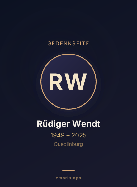 Gedenkportrait von Rüdiger Wendt