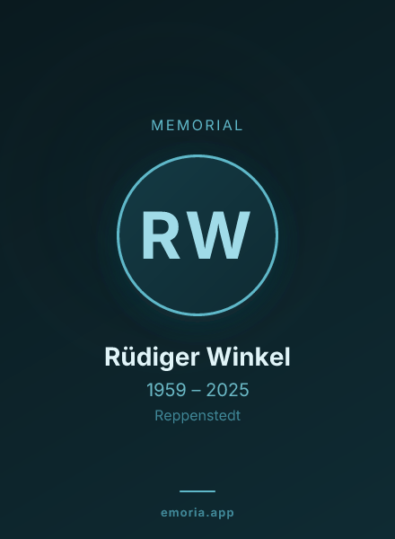 Memorial portrait of Rüdiger Winkel