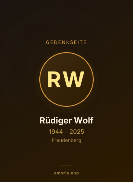 Gedenkportrait von Rüdiger Wolf