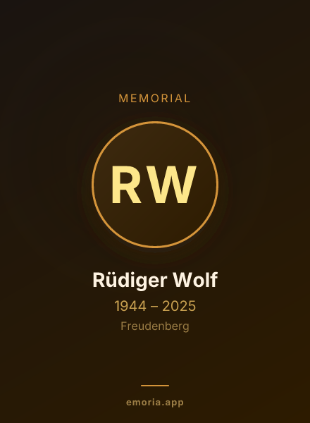 Memorial portrait of Rüdiger Wolf