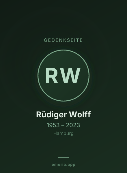 Gedenkportrait von Rüdiger Wolff