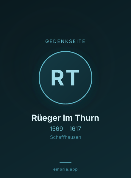 Gedenkportrait von Rüeger Im Thurn