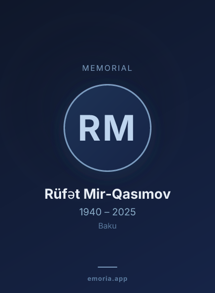 Memorial portrait of Rüfət Mir-Qasımov