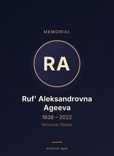 Memorial portrait of Ruf' Aleksandrovna Ageeva