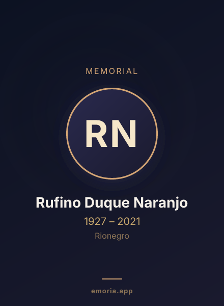 Memorial portrait of Rufino Duque Naranjo