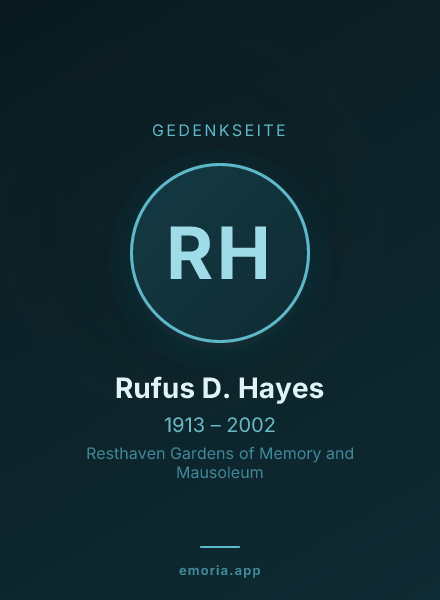 Gedenkportrait von Rufus D. Hayes