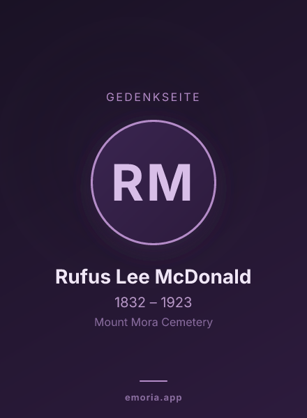 Gedenkportrait von Rufus Lee McDonald