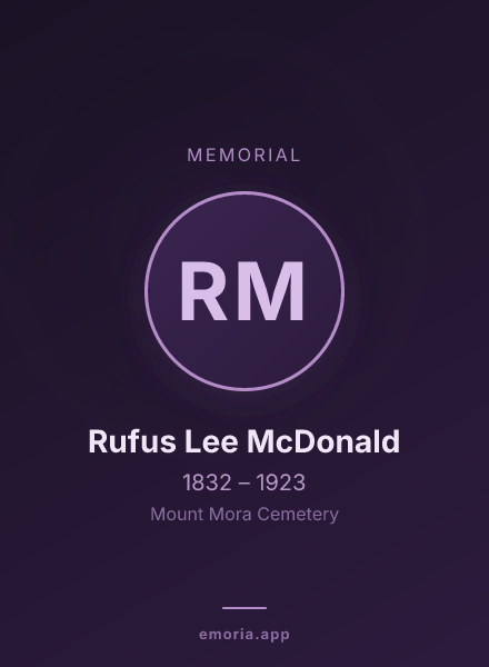Memorial portrait of Rufus Lee McDonald