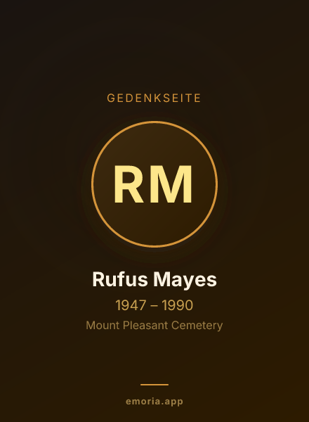 Gedenkportrait von Rufus Mayes