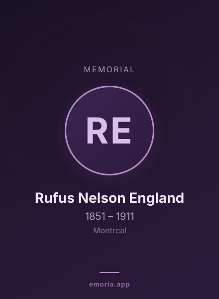 Memorial portrait of Rufus Nelson England