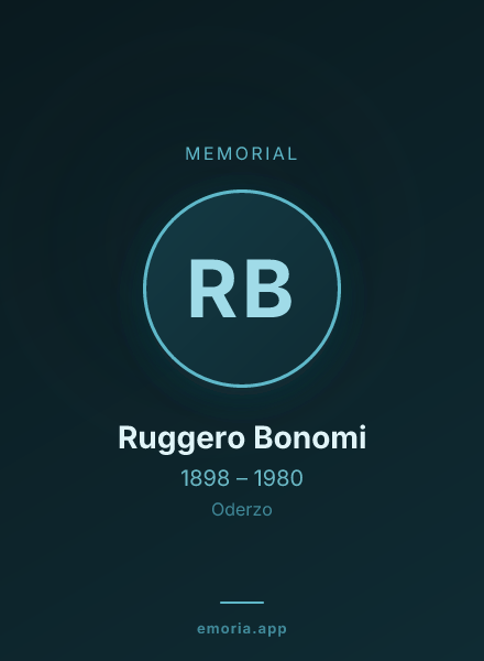 Memorial portrait of Ruggero Bonomi