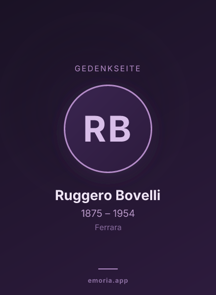 Gedenkportrait von Ruggero Bovelli