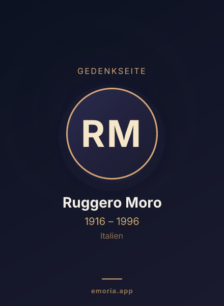 Gedenkportrait von Ruggero Moro