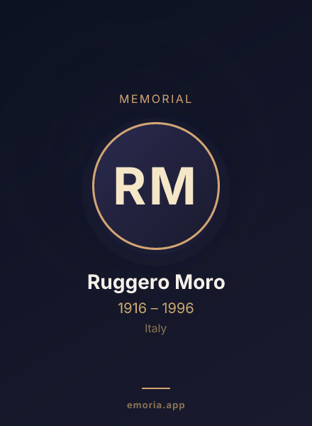Memorial portrait of Ruggero Moro