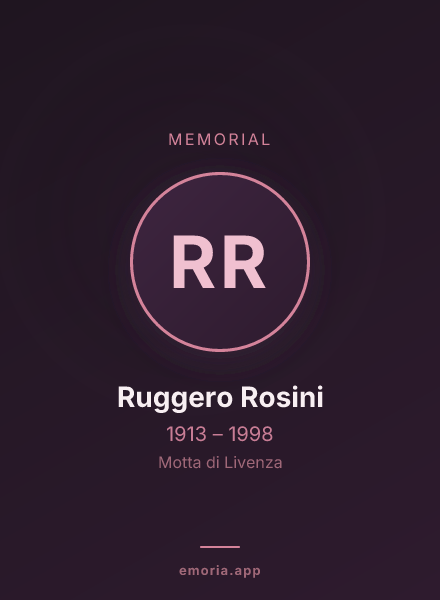 Memorial portrait of Ruggero Rosini