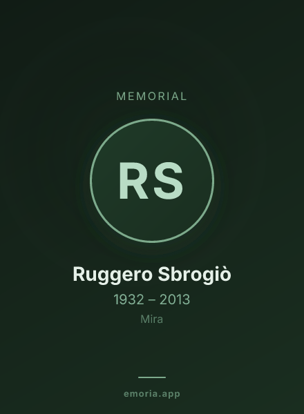 Memorial portrait of Ruggero Sbrogiò