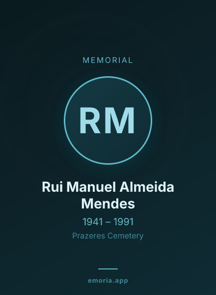 Memorial portrait of Rui Manuel Almeida Mendes