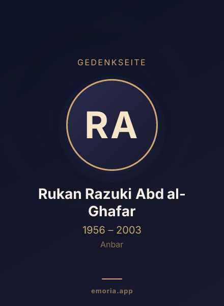 Gedenkportrait von Rukan Razuki Abd al-Ghafar