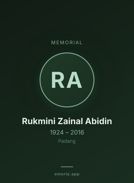 Memorial portrait of Rukmini Zainal Abidin