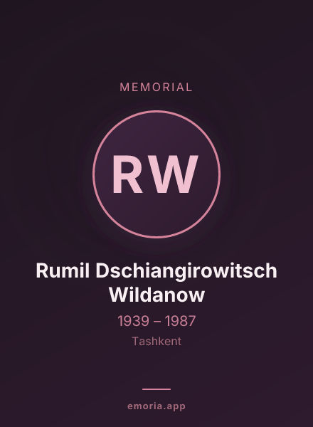 Memorial portrait of Rumil Dschiangirowitsch Wildanow