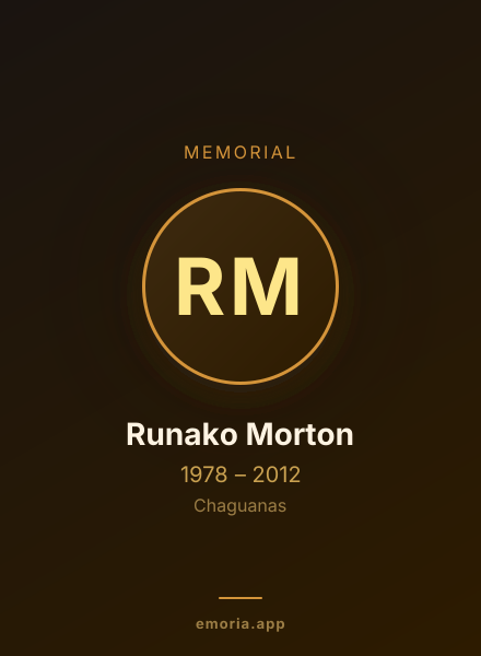 Memorial portrait of Runako Morton